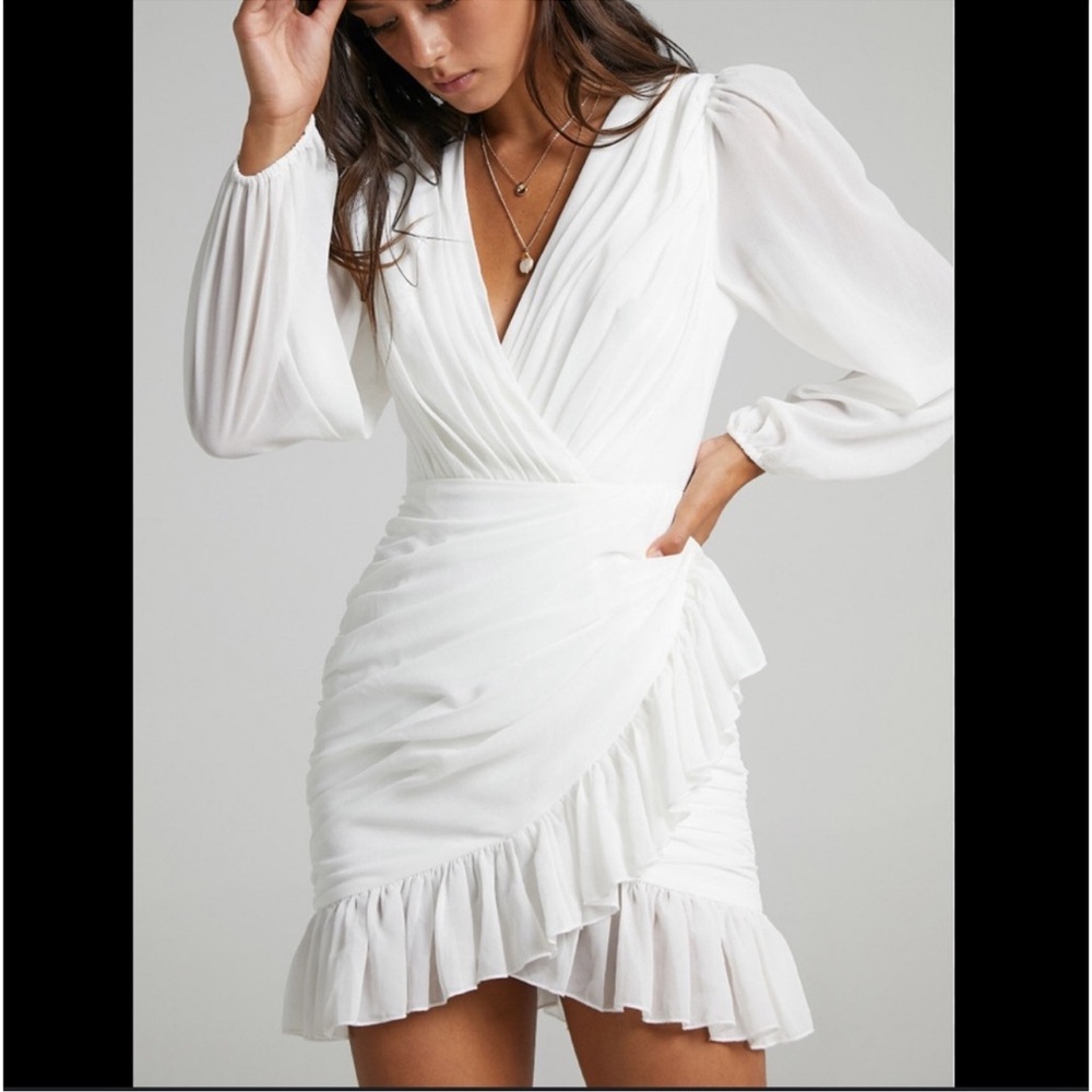 Showpo can i be your honey plunge balloon sleeve mini dress